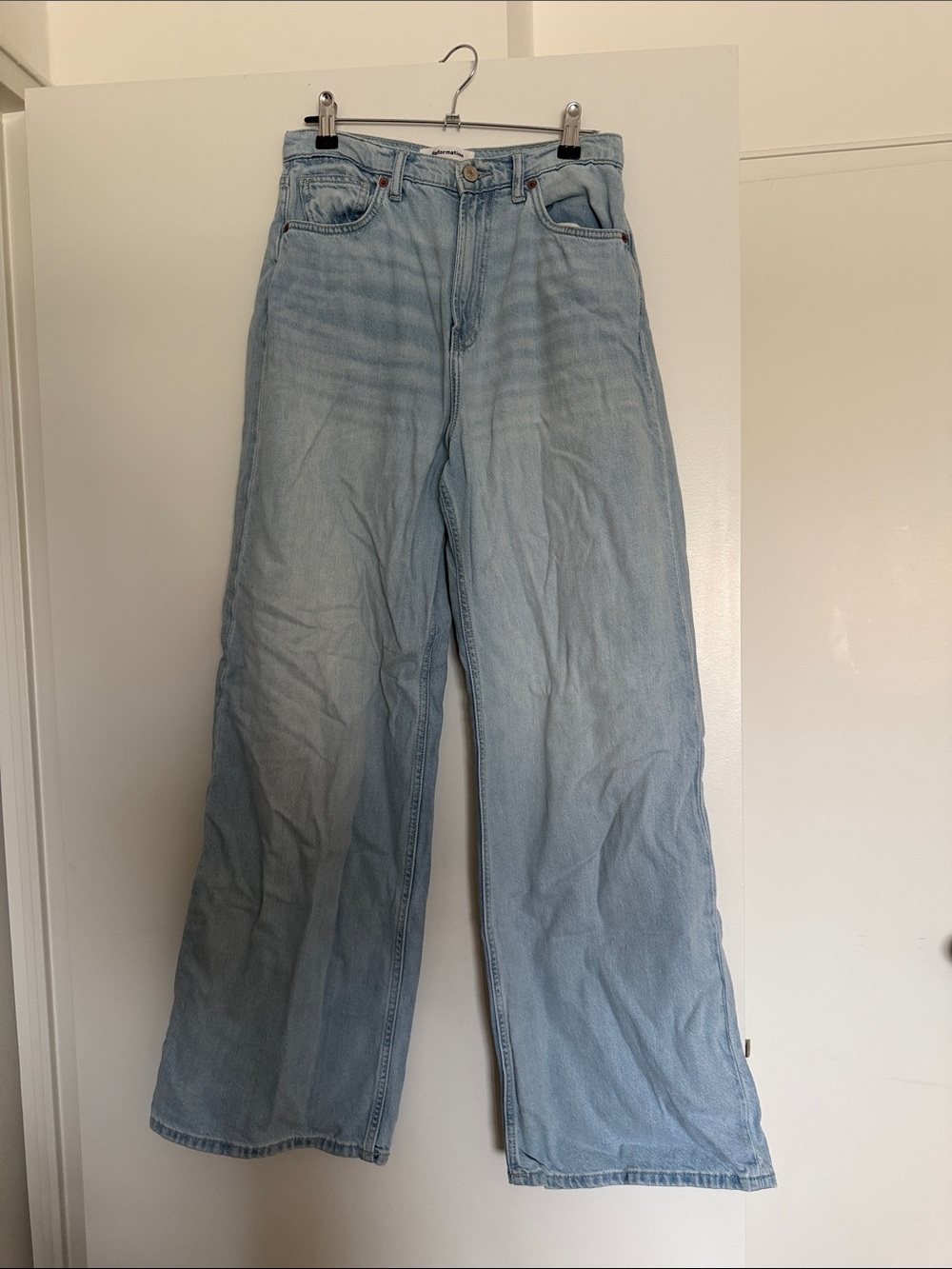 Reformation Light Blue Wide Leg Jeans